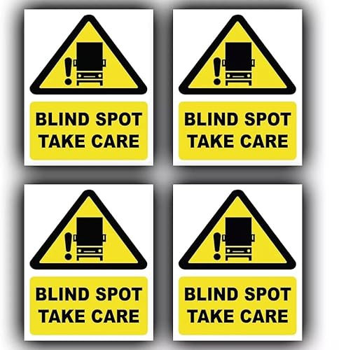 Vinyl-Aufkleber Blind Spot Take Care, 110 mm x 90 mm, 4 Stück