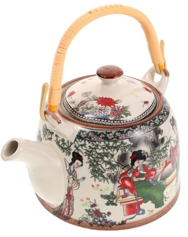 TOPBATHY Tetera de Cerámica Pequeña con Filtro Tetera de Kungfu de 900 Ml Retro Vintage