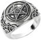 LALADEFIEE Ringsets Damen Ringe für Frauen Pentagramm Satanische Baphomet Ziegenringe Neuheitsring Gothic Ringe für Frauen Siegelring von Luzifer Dämon Teufel Symbol für Damen und Herren