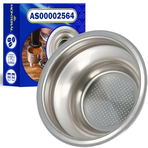 Filtro para Portafiltro Cafetera Express 1 Taza Ø 60 х 25 mm con Código Original AS00002564 para DeLonghi La Specialista EC9355M EC9155MB EC9665M - Garantía de 10 Años - MONTERAL
