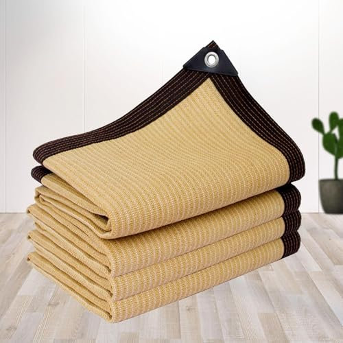 Filet Anti Chaleur Voiture Ombrage Terrasse Toile Ombrage Imperméable Toile pour Pergola Jardin Balcon/Garage/Ferme/Voitures/Pergola,beige-4x4m