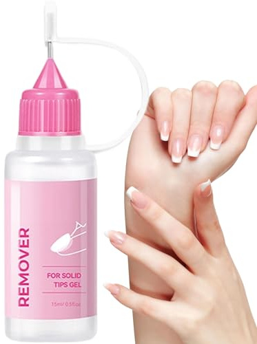 Quitapegamento Para Uñas - Disolvente De Uñas Postizas | Quitauñas Postizas | Solución De Acción Rápida Y No Dañina Para Uñas Acrílicas, De Gel Y Tips | Fórmula Con Cepillo Para Uso En Salón Y E