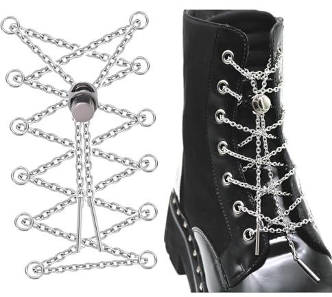 Mimimelon Boots Chain Shoe Lace No Tie Lock Bootlaces1 Pair