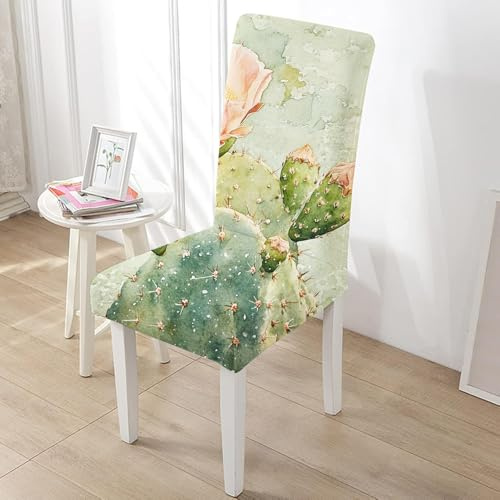 Rawbmop Stuhlhussen 4er Set Kaktus Abnehmbare Waschbar Elastische Moderne Beschützer Stuhlbezug,Dehnbare Stuhlhussen Für Hochzeit Bankett, Hotel, Restaurant Dekor