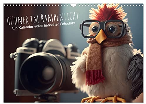 Hühner im Rampenlicht Ein Kalender voller tierischer Fotostars (Wandkalender 2026 DIN A3 quer), CALVENDO Monatskalender: In diesem Hühnerkalender ... Rockstars und Sportler (CALVENDO Tiere)