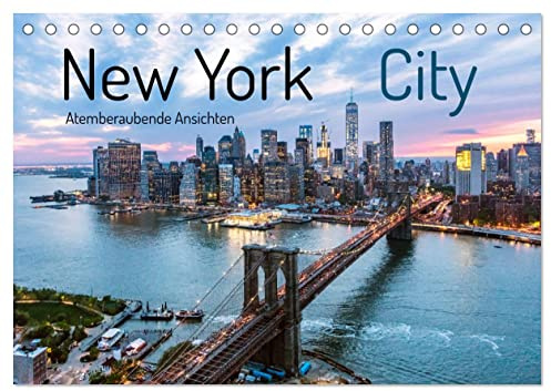 New York City - Atemberaubende Ansichten (Tischkalender 2026 DIN A5 quer), CALVENDO Monatskalender: Einzigartige Fotos der Wahrzeichen von New York City (CALVENDO Orte)