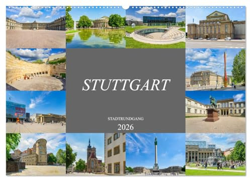 Stuttgart Stadtrundgang (Wandkalender 2026 DIN A2 quer), CALVENDO Monatskalender: Ein Stadtrundgang durch die Landeshauptstadt Stuttgart (CALVENDO Orte)