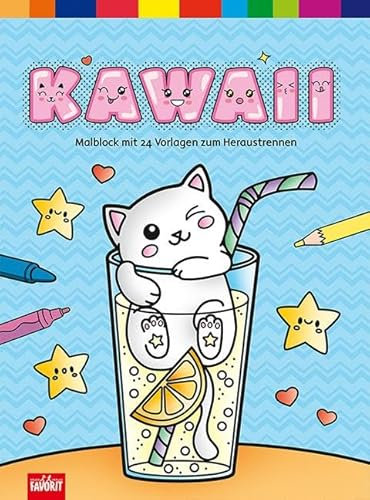 Kawaii: Malblock mit 24 Vorlagen zum Heraustrennen