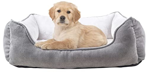 long rich Rechteckige Nackenrolle, Hundebett, mittelgroß, Grau, 63,5 x 53,3 x 20,3 cm, 1 Stück (HCT-REC-005)
