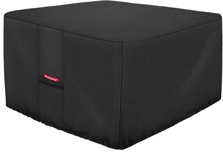 Porch Shield Housse de protection pour brasero – Imperméable 600D robuste – Housse de table carrée noire – 81,3 x 81,3 cm