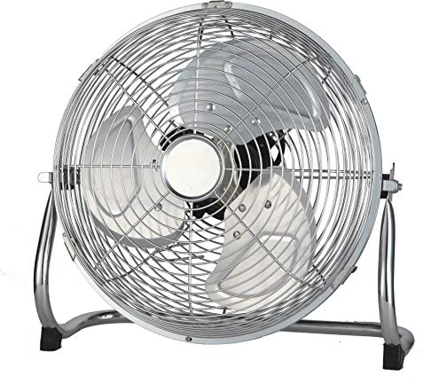 KLARBACH Bodenventilator VB 37057 ch | 2 Leistungsstufen | 70 Watt | Tragegriff | 35 cm Durchmesser | Chrom