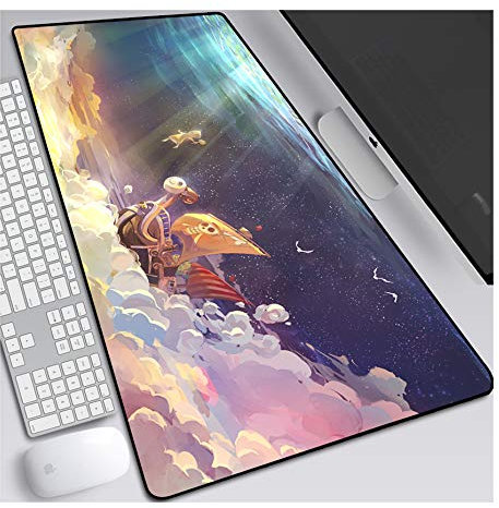 ONEPIECE 900x400mm Tapis de Souris XXL Multifonction Gaming Mousepad XXL Grand sous Main, Anime Souris 3mm Bureau Anti-Glissant Surface Texturée pour Ordinateur, F