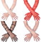 SATINIOR 4 Paar Transparente Tüll Handschuhe Damen Ellenbogen Lange Netz Hochzeit Handschuhe für Party (M)