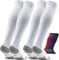 Fussballstutzen Herren Fussballsocken Stutzen - Fussballstrümpfe Stutzenstrumpf 2 Paar EU 39-42 – Sportsocken Trainingssocke Sockenstutzen - für Fußball, Laufen, Training (Weiß 3)