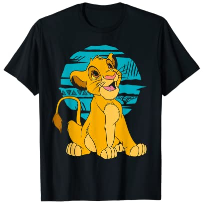 Disney The Lion King Young Simba Happy Blue Retro T-Shirt