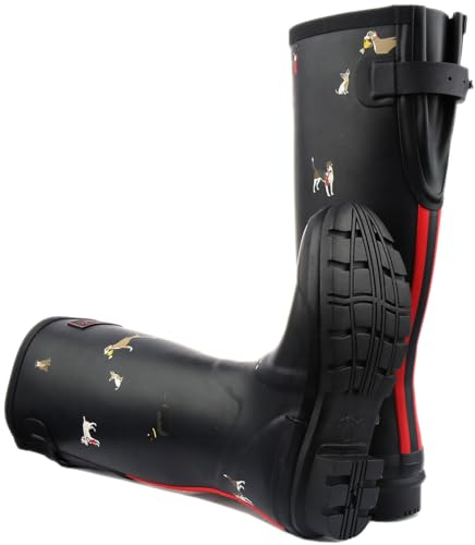 Joules Welly Print, Stivali Donna, Navy Dogs, 37 EU