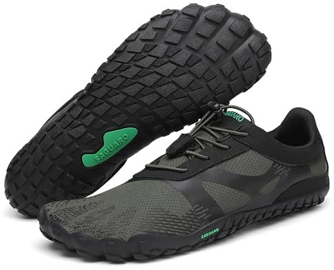 SAGUARO Barfußschuhe Herren Barfuss Schuhe Damen Sommer Outdoor Barfussschuhe Leicht rutschfest Barefoot Shoes for Women Men, Grün 44EU