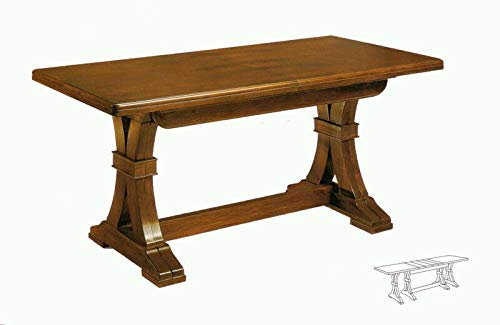 Mar.c.a. Design Kleiderschrank mit 2 Türen, rund, mit 2 Schubladen, Arte Povera, Pappelholz, Farbe Nussbaum, Maße: 125 x 61 x 200 cm.