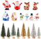 18 Stück Weihnachten Miniatur Ornamente Weihnachtsfiguren Weihnachtsmann Schneeflocken Schneemann Rentier Weihnachtsbaum Mini Weihnachten Deko für Garten Party Tisch Schneekugeln Puppenhaus Landschaft