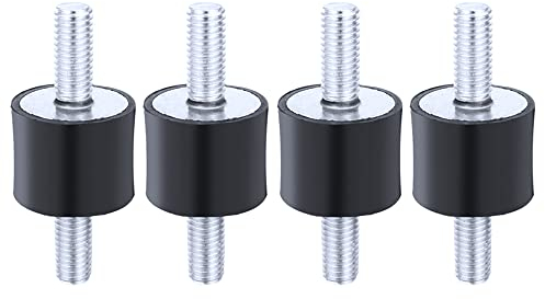 CENPEK 4pcs M6 20 * 15 Anti Vibration Rubber Bobbin Mounts Isolator Damper Shock Absorber with Double Male Thread Screw Studs for Air Compressors Diesel Engines Gasoline Engines Water Pumps