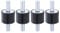 CENPEK 4pcs M6 20 * 15 Anti Vibration Rubber Bobbin Mounts Isolator Damper Shock Absorber with Double Male Thread Screw Studs for Air Compressors Diesel Engines Gasoline Engines Water Pumps