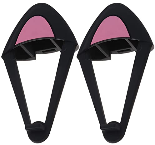 Create idea 1 Paar Cat Ears Over-Ear-Kopfhörer aus Silikon, niedliche Dekoration, verstellbare Riemen, Befestigungszubehör für Video Live Gaming Kopfhörer Schwarz