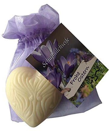 Saling Schafmilchseife, Frohe Ostern Herz, natur, 65g (4)