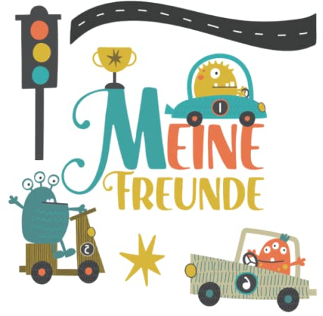 Meine Freunde - Kindergarten Erinnerungsbuch: Auto, Rennauto, Alien - Monster Freundebuch für Jungen und Mädchen ab 3 Jahren