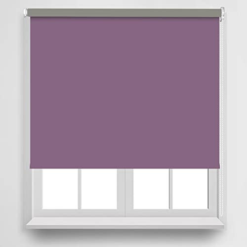 KELIXU 100% Blackout Roller Blinds, Thermal Window Blind Roller Shades 66cm W x 183cm H Waterproof Fabric Blinds for Bedroom, Living Room, Bathroom, Kitchen, Office, Anti-UV & Easy to Install, Purple