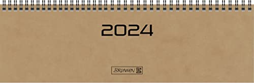 BRUNNEN Wochenkalender Modell 777 2024 2 Seiten = 1 Woche Blattgröße 32,6 x 10,2 cm braun