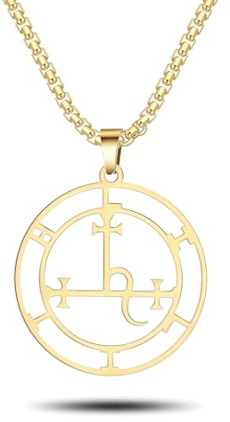 SIPURIS Erzengel michael halskette Schutzamulett siegel der 7 erzengel halskette Medaillon Talisman Schutz Amulett Schmuck für Männer (Lilith-G)