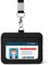 Porta badge in vera pelle con cordino, morbido, porta carte d'identità, fino a 20 colori e grani tra cui scegliere, scomparti per carte di credito, custodia verticale per badge