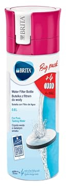 BRITA Botella de filtro Fill&Go rosa + 4 filtros
