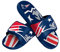 FOCO New England Patriots NFL Colorblock Big Logo Gel Slide Blue Red Badelatschen Hausschuhe - XL