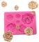 7 Cavity 3D Flower Moulds Silicone Rose Pattern Chocolate Moulds Pink Resin Moulds for DIY Fondant Cake Candy Jelly Sugarcraft Decoration Candles Soap Wax Polymer Clay