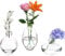 KMERCE 3 vasi per fiori in vetro,piccoli vasi decorativi,design trasparente,decorazione per centrotavola,matrimonio,campo,battesimo,compleanno,regalo festa della mamma,altezza 6 cm,9 cm e 12 cm