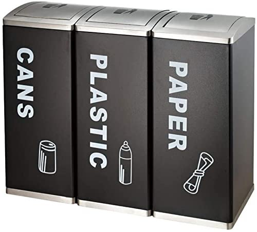 NAKEAH Cubo de Basura al Aire Libre de la clasificación de la protección del Medio Ambiente de la Caja del Cubo de Basura al Aire Libre del Acero Inoxidable