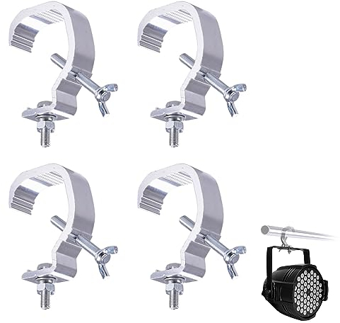 LONGHAO 4 pcs Haken für Traversen,Schnellschnalle Bühnenbeleuchtungsklemme,Bühnenbeleuchtungsklemme,für DJ Produkte Par Light fit 30-52 mm Rohrdurchmesser,für Par BüHnenbeleuchtung Head Licht Lampe