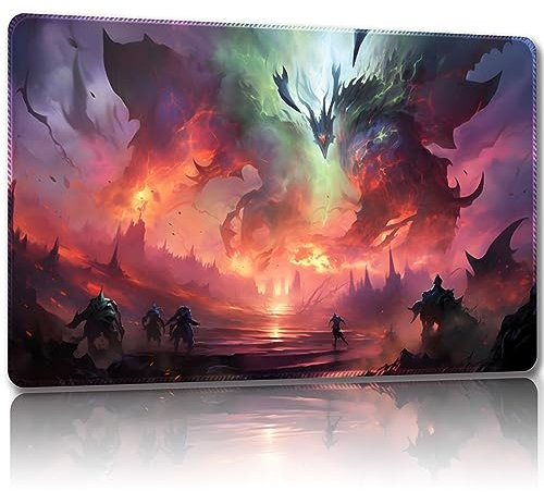 Malqiqi Playmat for MTG, with Free Storage Bags,Game Mat 24 x 14 inches, TCG and Board Game Mat for Cards,Mousepad Desk Mats (Regular)