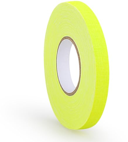 MOLEDINO Fluoreszierendes Neon Klebeband 10mm x 25m, Gewebeband Neon UV Schwarzlicht Gewebe Tape Gaffer Tape, Gelb