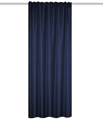 HOME WOHNIDEEN Thermoschal ESKAMIO blickdicht, Leinenstruktur, Multifunktionsband, Farbe:blau, Größe:160 x 135 cm, Anzahl:1x