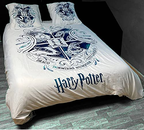 Bettwäsche Harry Potter – 1 Bettbezug Harry Potter 200 x 200 cm + 2 Kopfkissenbezüge 63 x 63 cm (Bettwäsche Harry Potter – M) (Bettwäsche Harry Potter für Doppelbett, 200 x 200 cm | 63 x 63 cm)
