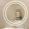 S'bagno Round Bathroom Mirror with Lights 600mm, Illuminated LED Mirror Bathroom with Aluminum Frame, Anti-Fog, 3000-6500K, HD Tempered Glass, IP44 Waterproof, Memory, Golden
