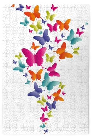 Buntes Schmetterlings-Druck-Puzzle, 1000-teiliges Holz-Puzzle, personalisiertes Puzzle, Familienspiel
