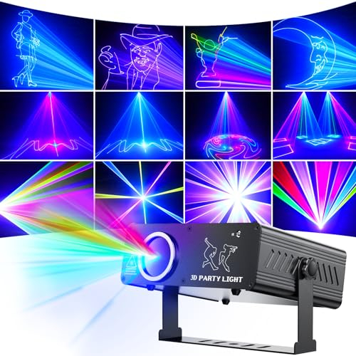 Ehaho DJ Discolicht Partylicht L2700 | 3D RGB Animation DJ Licht mit Intelligente Fernbedienung | Musik Sound Activated Disco Licht mit DMX 512 | Beam Effekt Licht für Nachtclub KTV Live Show
