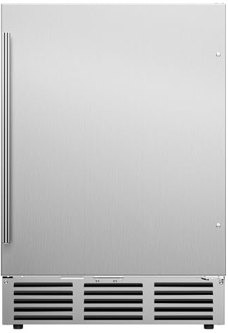 Icyglee 24 Inch Beverage Refrigerator, 180 Cans Undercounter Beverage Fridge with Stainless Steel for Home and Patio Use, Outdoor Refrigerator for Soda, Beer, Wine