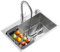 Fregadero De Cocina Fregadero De Acero Inoxidable Gran Fregadero Sobre Encimera, Fregadero Multifunción Lavabo Empotrado Con Grifo Giratorio Y Dispensador De Jabón (60x45cm)