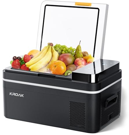 HCALORY (KROAK) 25L Kühlbox Kompressor -20 ℃~20 ℃,12/24V Mini Kühlschrank Elektrische Kompressor,Tragbar Auto kühlschrank Gefrierbox für Auto, Camping,Lkw, Boot, RV