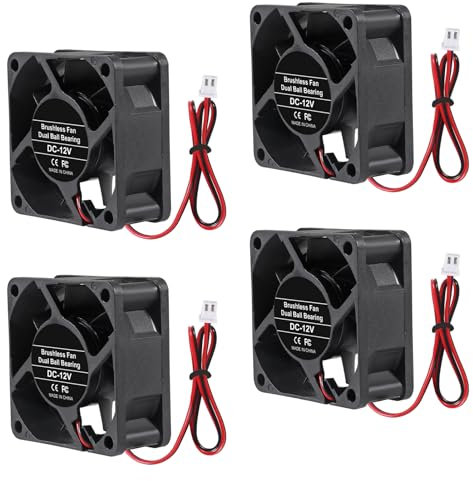 AITRIP 4PACK 60mm 12V DC Kühllüfter Hoher Luftstrom 60mm 25mm 12V 2Pin Amp Fans Dual Ball Bearings für Car Audio Vent Cooling Fan Low Noise