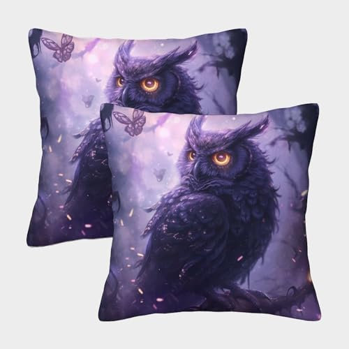 kaiyun 2er-Pack 40x40cm Kissenbezug Eule Dekorativer Kissenbezug Tiere Kissenbezug